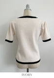 Eloa Square Color Matching Button Cardigan