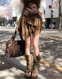 Hippie Layer Corset Suede Skirt