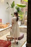 Bwile Crochet Embroidery Knit Wrinkle Sleeveless One Piece Two Piece (Strap Set)