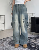 Lind Big Cargo Banding Denim Pants