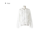 Hoan Lace Sleeveless Shirring Hood Zip-Up