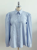 Nancy Stripe Puff Shirt Blouse