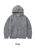 Lena Cable Hood Knit Zip-up