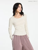 W Basic Round Square Neck Long Sleeve