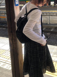 Teten Check Unbalance Midi Skirt