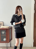 Hashu Shirt Layered Knit (Belt Set)
