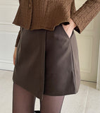 Tome Wool A-line Wrap Mini Skirt