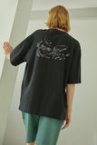 Whale Flower Embroidery Short Sleeve