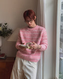 Bren Brush Striped Round Knit