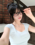 Way Basic Slim U-Neck Short Sleeve