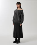 CUT OFF ONE SHOULDER SWEATSHIRT