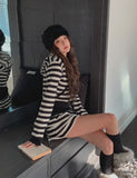 Pierre Stripe Set-up Two-Way Hood Zip-Up