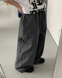[BAONHAUS] Nylon Cargo Ribbon Bending Pants