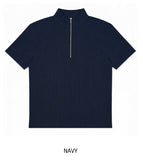 Ziden Half Zip-Up Ribbed Short-Sleeve T-Shirt