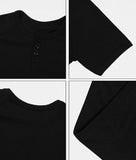 Muscle Fit Henley Neck Short Sleeve Knit