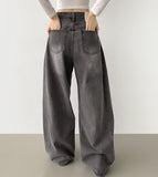Cut Line Vintage Balloon Wide Denim Pants