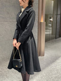 Seria Collar Wool Flare Long Coat