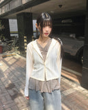 Nuden Flower Pattern Shirring Layered Sleeveless