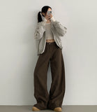Hem Snap Cut Pin Tuck Adjust Wide Balloon Cotton Pants