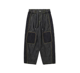 QUILTED DENIM PANTS
