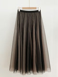Meryl Banding Two-Tone Double Tulle Skirt