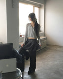 Ate frill punching see-through cardigan