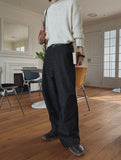 Harvey striped black pintuck denim