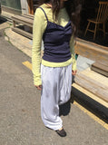 Vito Shirring Punching Layered Color Sleeveless