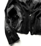Black Denim V-shape Jacket + Washing Jacket