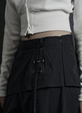 [mnem] strap cargo skirt pants