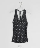 Fling Halter Dot V-Neck Sleeveless