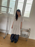 Totomi Dot Shirring Short Sleeve One Piece