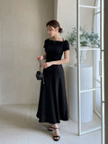 Miereu Summer Satin Banding Skirt