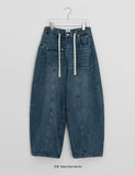 [Unisex] Melnew Snap Button Denim Banding Wide Pants