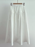 Eki Banding Shirring Flare Long Skirt