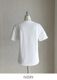 Poe Embroidery Lettering Ribbon Short Sleeve T-shirt