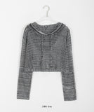 Puni crop net hood knit