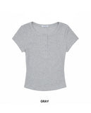 W Basic Henley Neck T-shirt