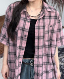 Labia pocket check shirt