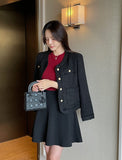 Coped Round Tweed Short Jacket