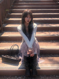 [Belt Set] Cheek Drape Check Unbalance Sleeveless Long One Piece