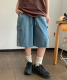 Nelk Banding Cargo Denim Bermuda Pants