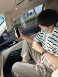 Dangara Henry Neck Short Sleeve Knit