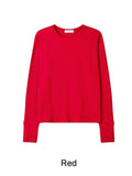 Tinen Fingerhole Waffle Crop Long Sleeve Tee