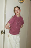 Ribbon Denim Pigment Crop TEE