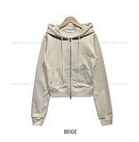 Caro Stud Slim Fit Two Way Hooded Zip-Up