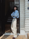 Evan Twill Cotton Wide Pants