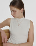 Champagne Full Moon Silver Mary Bowl Necklace
