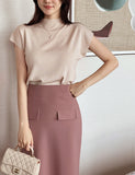 Softy plain short-sleeved knit