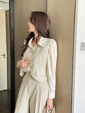 [Jewelry set] Pire Shirring Collar Blouse